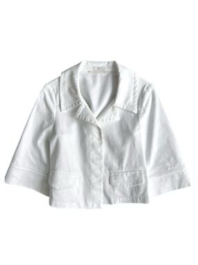 RIANI White Cropped Blazer Jacket